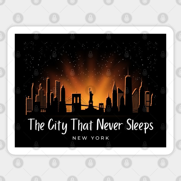 The City That Never Sleeps Magnet by Kenny The Bartender's Tee Emporium